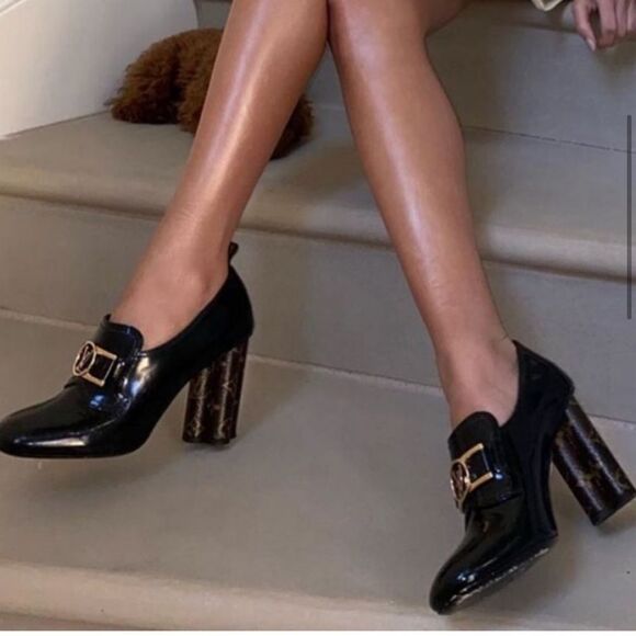 Louis Vuitton Swift Loafer Monogram Block Heel Patent Leather Size 6 - Picture 2 of 15